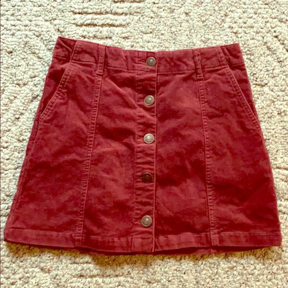 Burgundy corduroy skirt